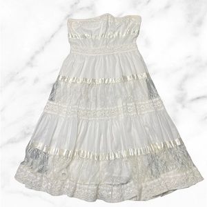 TWO OF US New York Boho Embroidery Lace White Dress